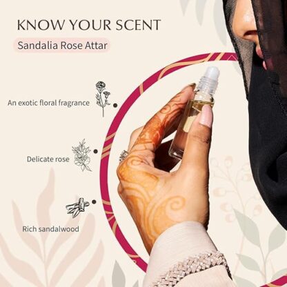 Dukhni Sandalia Rose Attar Oil Arabic Perfume Oils - Image 4
