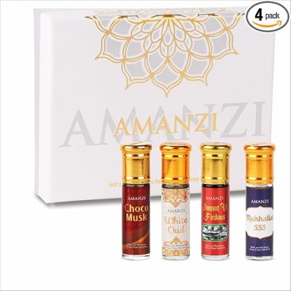 AMANZI Taj Combo Set – Non-Alcoholic Roll-On Attar Perfume Collection for Men & Women - Image 2