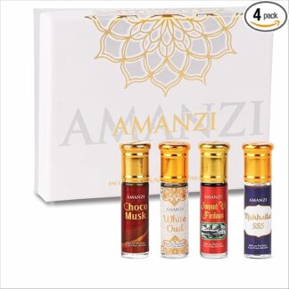 AMANZI Taj Combo Set – Non-Alcoholic Roll-On Attar Perfume Collection for Men & Women